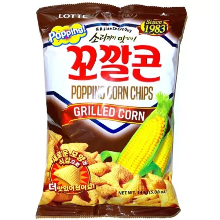 Lotte kkokkalcorn spuntino di mais BBQ 144g