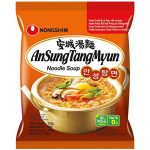 Nongshim AnSung TangMyun sono spaghetti istantanei coreani PICCANTI. È una zuppa di miso delicata e speziata, che ricorda le tradizionali.....