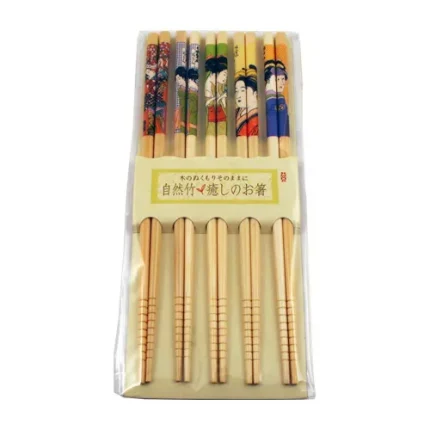 Set con 5 paia di bacchette di bambù 23cm